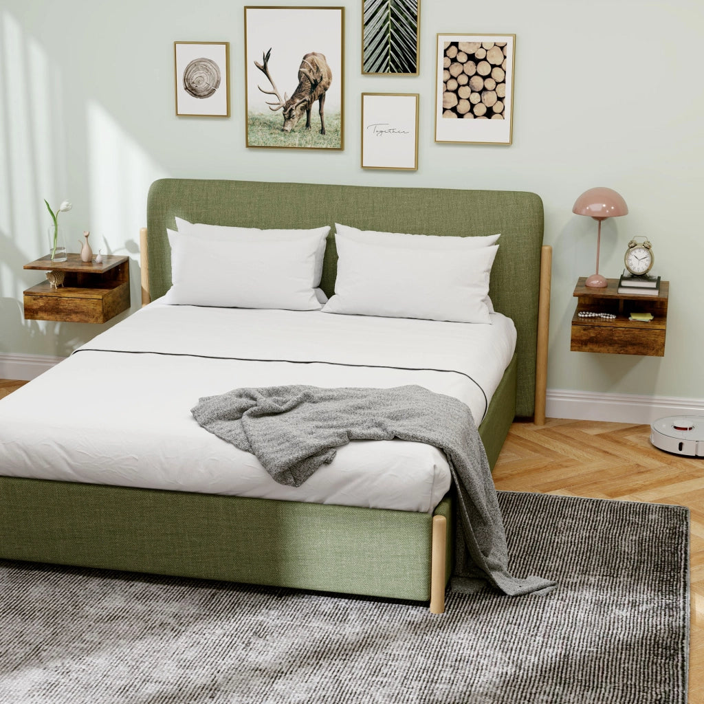 Comodino Moderno con Cassetto e Ripiano ¨C zephmum ¨C Marrone 35x32x22.5 cm