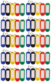 Hanger per chiavi in acciaio inossidabile 50 pezzi - Etichette per chiavi - Anello in acciaio inossidabile - Materiale PE - Diverse colori - 4 x 3 cm - Etichetta per chiavi