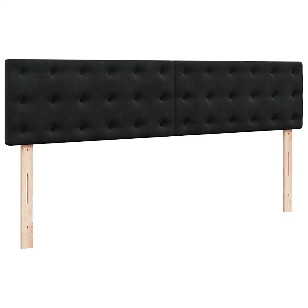 Struttura Letto Pouf con Materassi Nero 200x200 cm Velluto 3312118