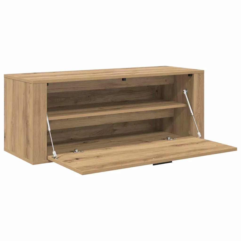 Scarpiera | Mobile per scarpe con porta rovere artigianale 100 x 35 x 38 cm