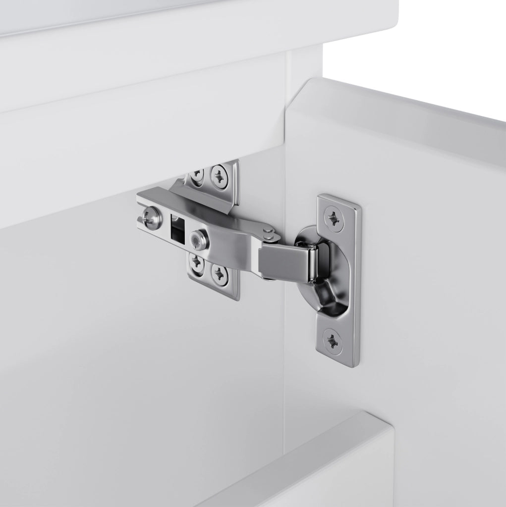 Mobile lavabo sospeso 91,5 cm bianco con LED e lavabo