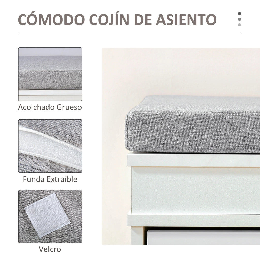 Cassa per scarpe con cassetti e ripiani regolabili ¨C zephmum ¨C 104x24x55 cm bianco