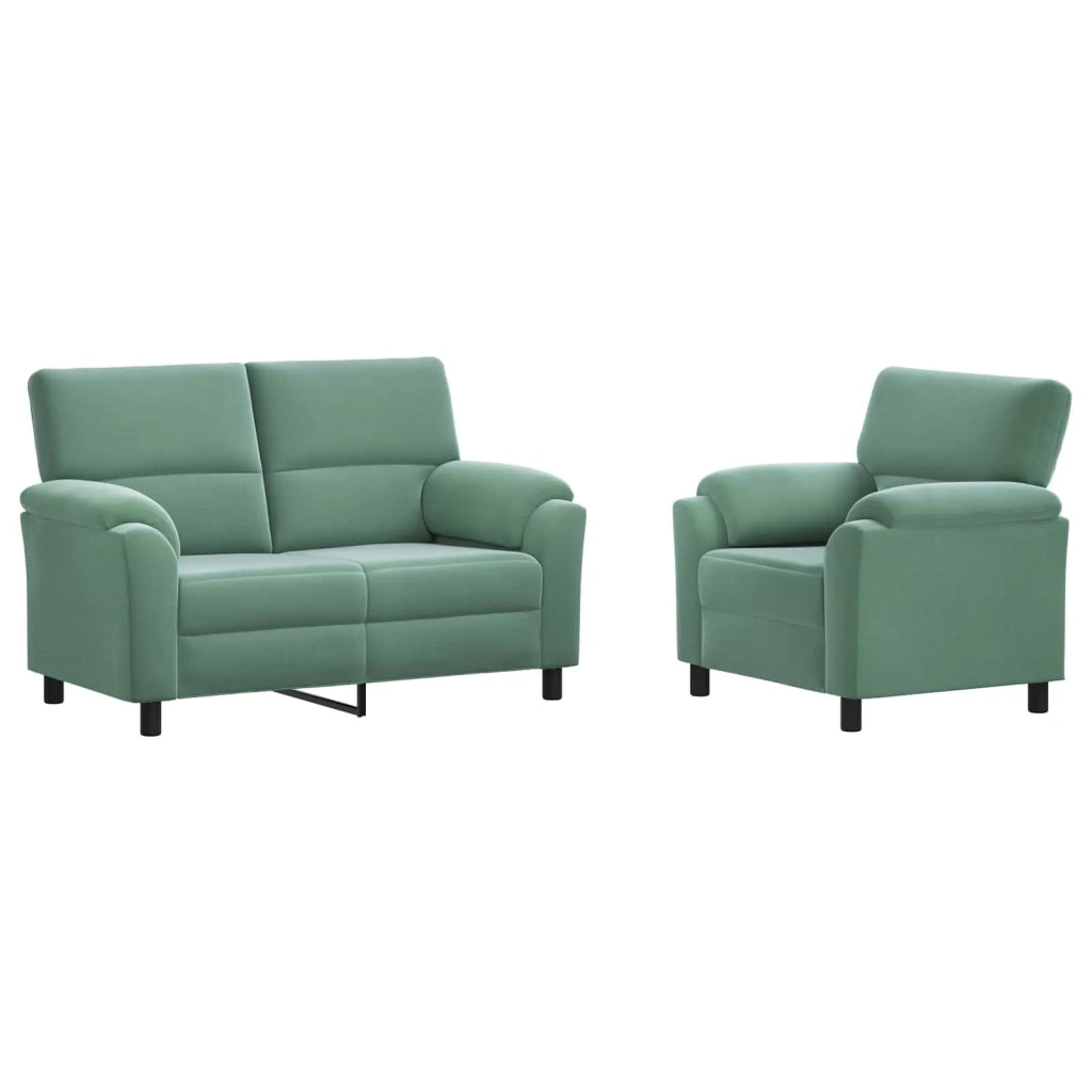 Set di divani 2 pcs Verde Mare Velluto 3430431