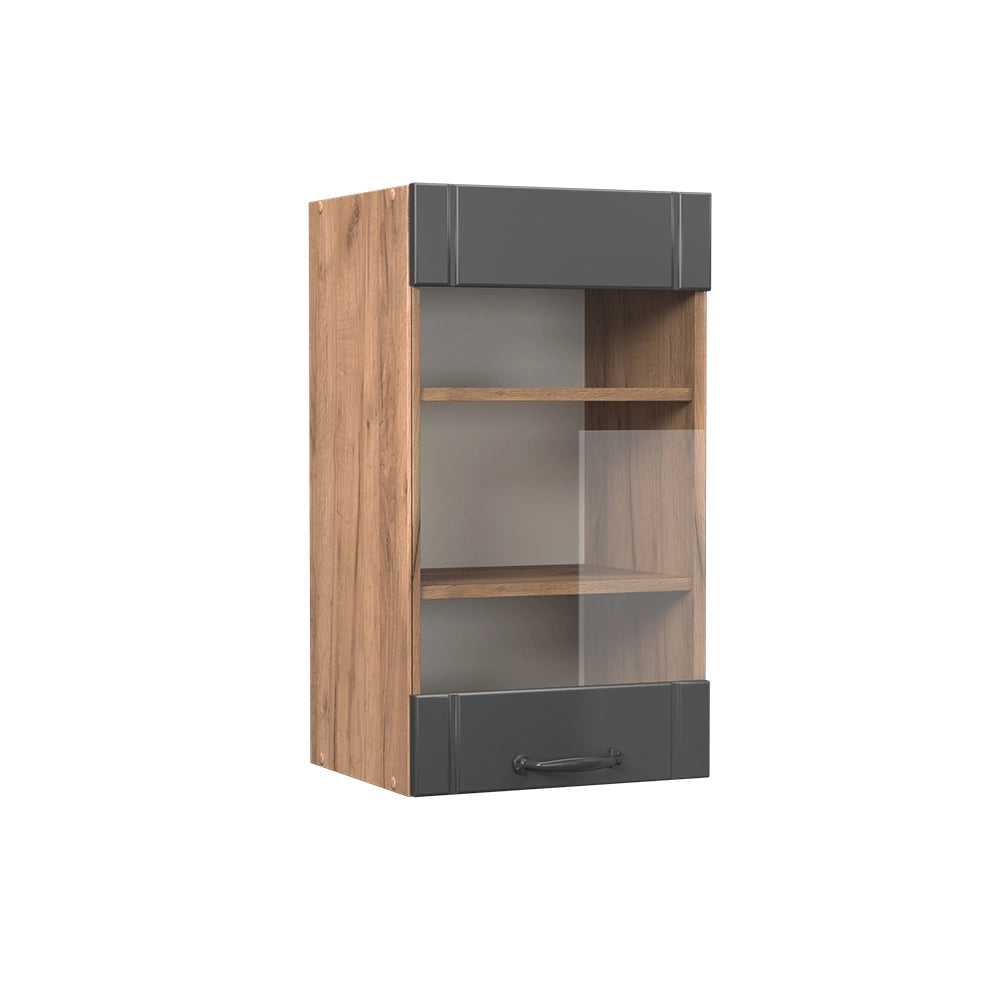 Vicco Mobile da cucina in vetro Grigio scuro 40 cm