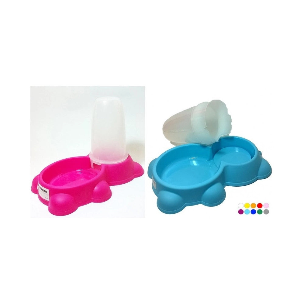 Trade Shop - Ciotola Distributore Dispenser Crocchette Ciotola Animali Cibo Gatti Cani -