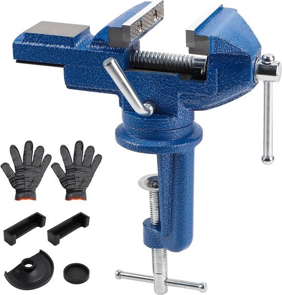 Viti a muro fissabili - 70 mm di larghezza - 360° girevoli - metallo blu