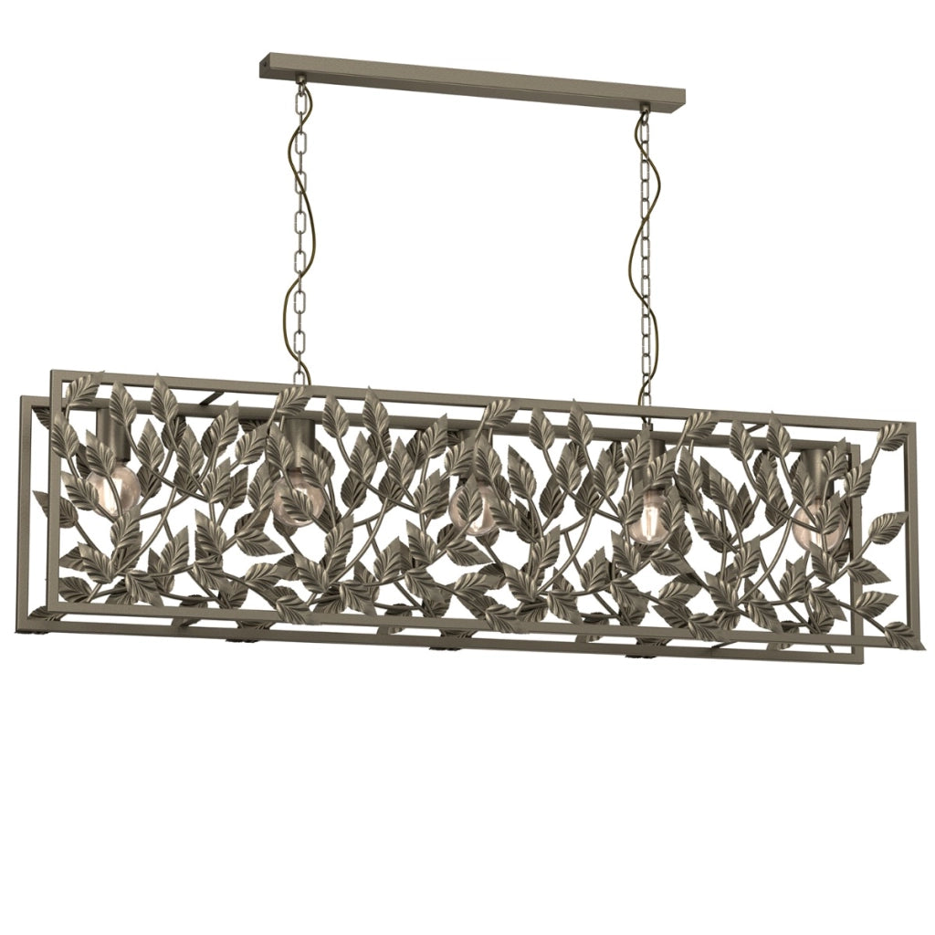 Lampada a sospensione Arion oro titanio foglie 5xE27