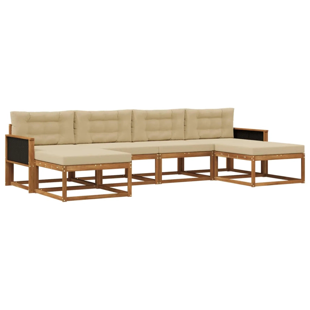 Set di divani da esterno 6 pz Naturale e Beige 3382776