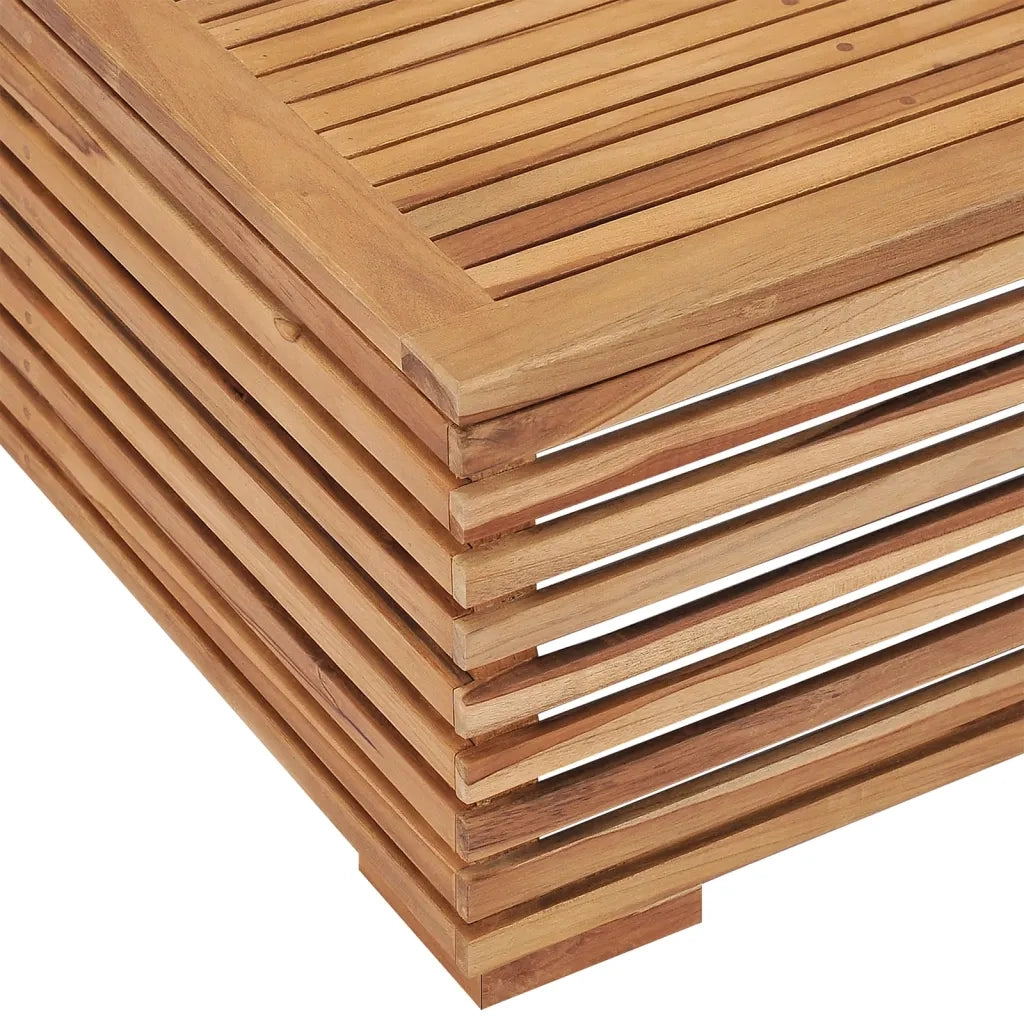 Set Tavolino Poggiapiedi Giardino Cuscino Grigio Scuro in Teak cod mxl 70690