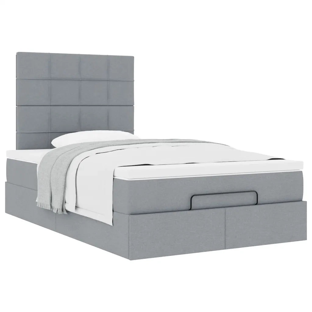 vidaXL Struttura Letto Pouf con Materasso 120x190 cm in Tessuto