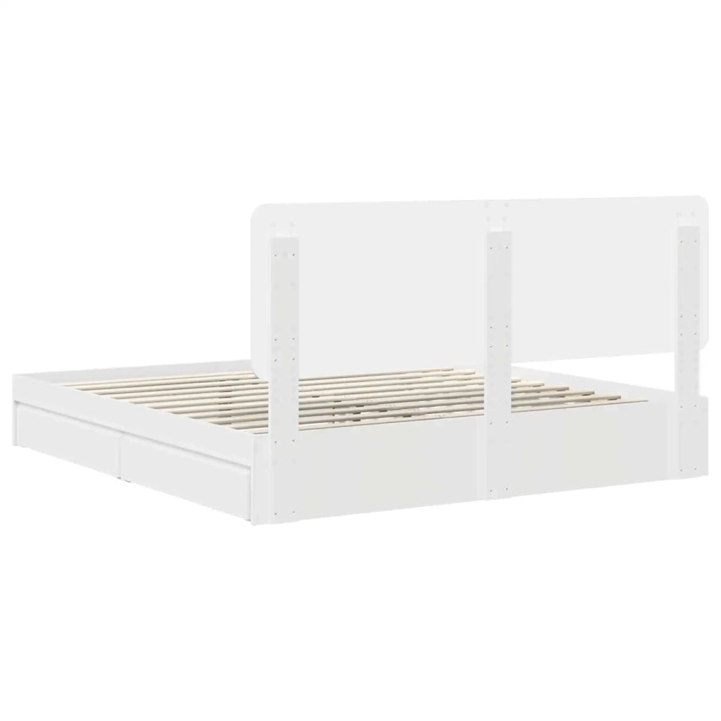 Letto con Contenitore Bianco 180 x 200 cm Legno multistrato