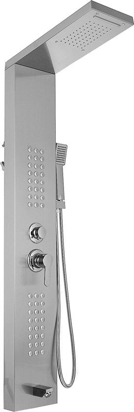 Pannello di Idratazione a LED per Doccia - Set di Doccia - Argento Laccato - Sistema di Doccia Completo - Doccia e Manigliona - Doccia con Massaggio - Valvola - Doccia a Pioggia per la Stanza da Bagno - Doccia a Cascata Rain con Valvola