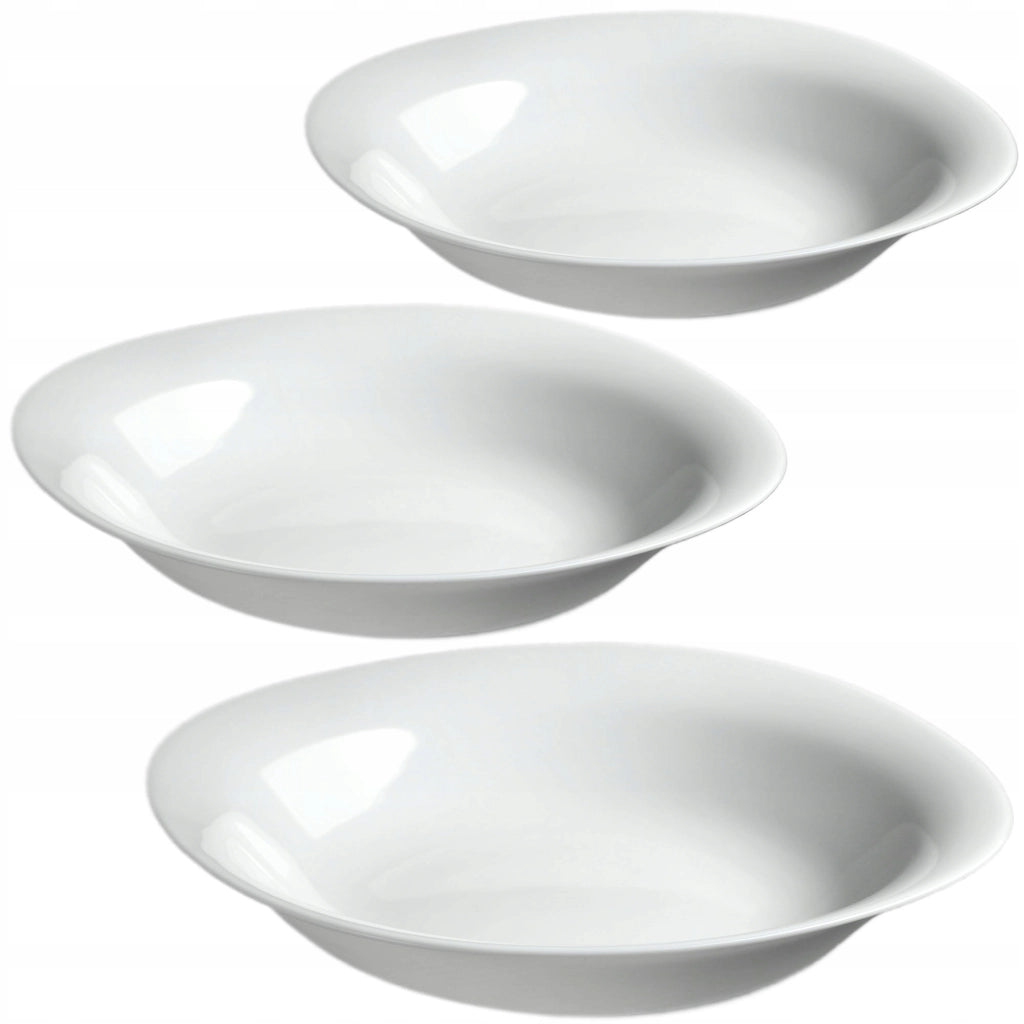 Set di 3 piatti fondi KADAX da 23 cm, colore bianco.