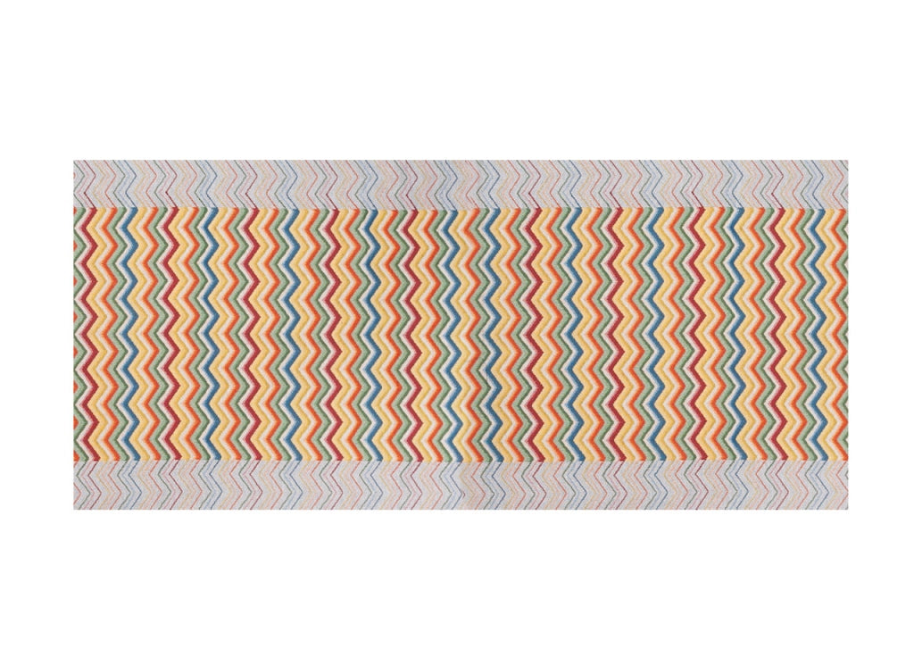 Tappeto Passatoia Tessuto Jacquard Linea Emozioni Dis. Zig Zag Twist Multicolor - 57x50 - Multicolor