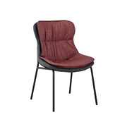 Sedia di design Brady in ecopelle marrone e grigio