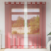 Tende in Voile con Occhielli 2 pz Rosso Vino 4102158