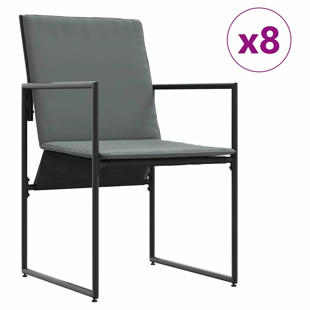 Set da Pranzo per Giardino 9 pcs Nero Acciaio 3335860
