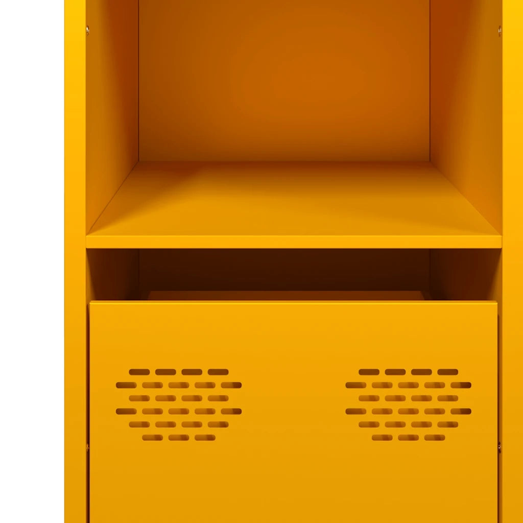 Credenza Giallo Senape 101,5x39x73,5 cm Acciaio Laminato Freddo