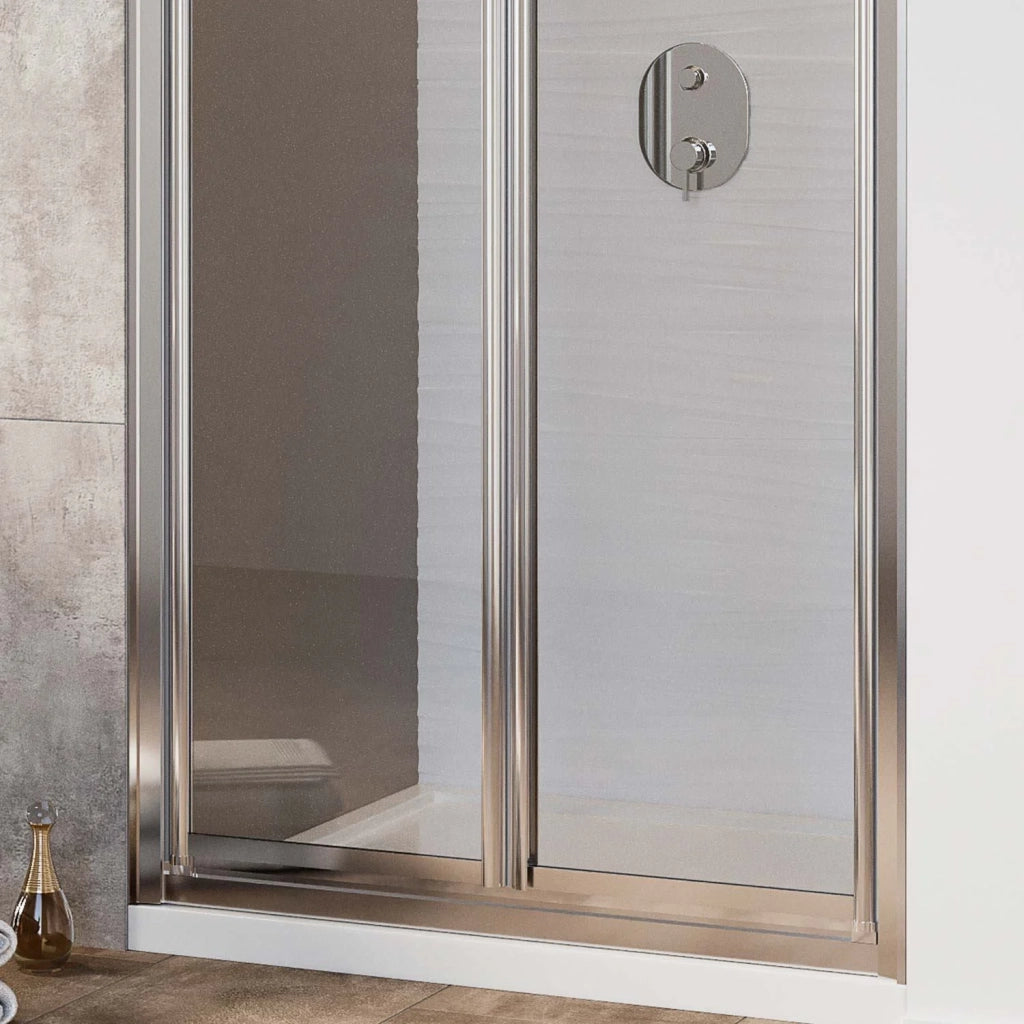 Porta Doccia 100CM H198 Cristallo Trasparente Apertura Saloon con Doppia Anta Battente mod. West