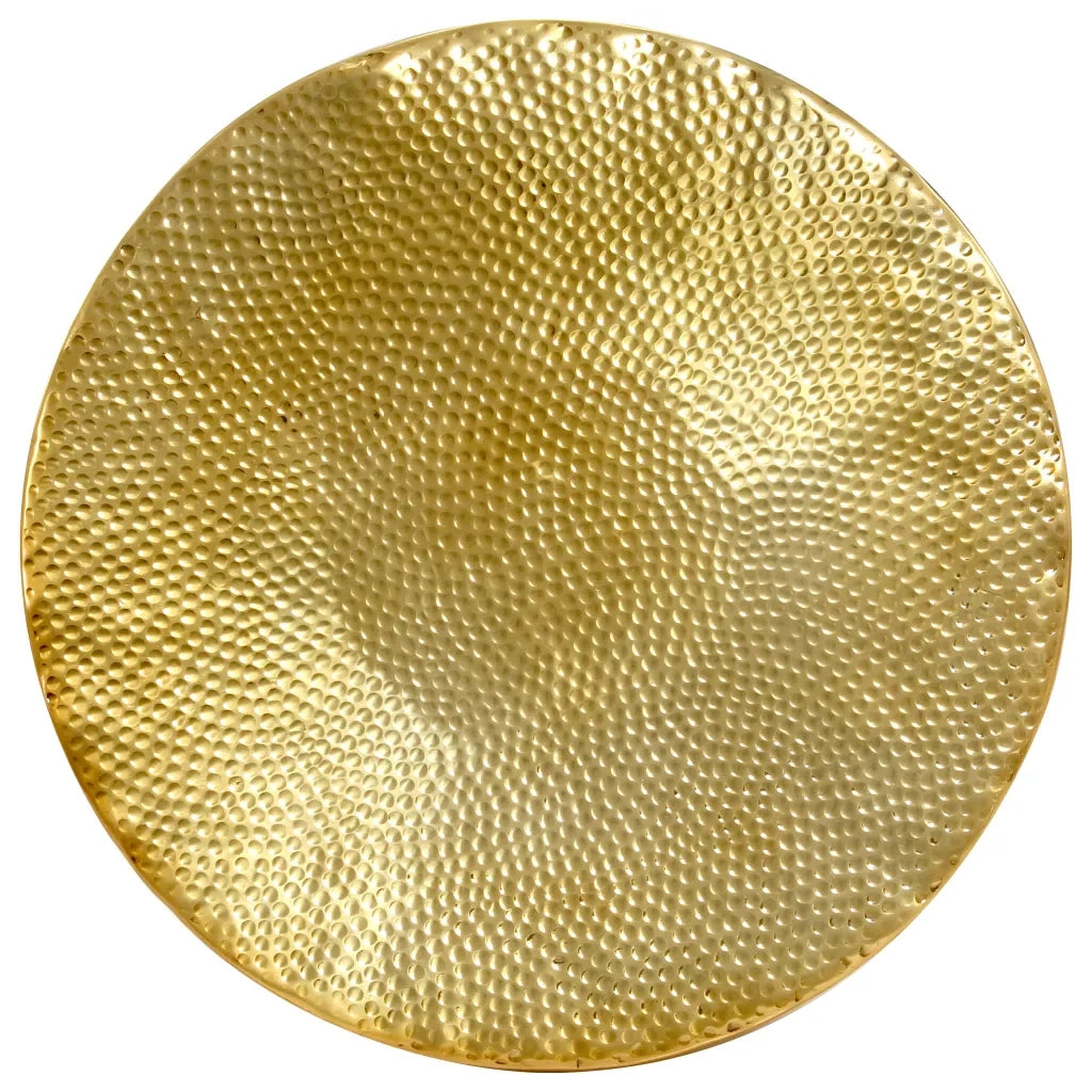 Tavolino da CaffÃ¨ in Alluminio Martellato 70x30 cm Ottone cod mxl 58598