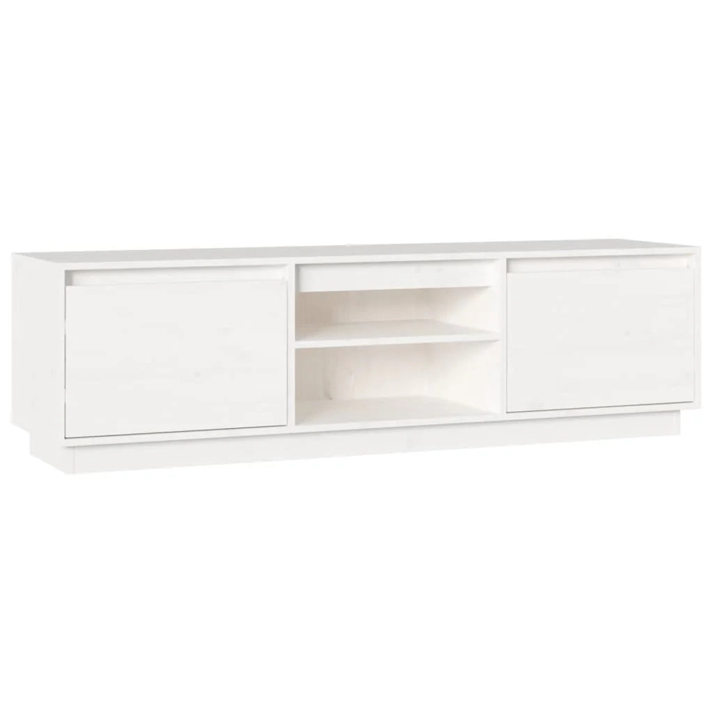 Mobile TV multimediale scaffale TV credenza mobile TV sala da pranzo soggiorno camera da letto 140 x 35 x 40 cm legno di pino massiccio bianco 02_0025925