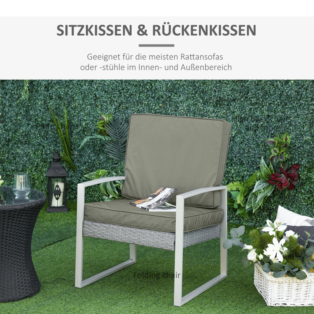 Set di 2 Cuscini per Sedie e Pallet 56 x 52 cm Spessore 7 cm in Poliestere con Zip Sfoderabili e Lavabili Grigio Scuro