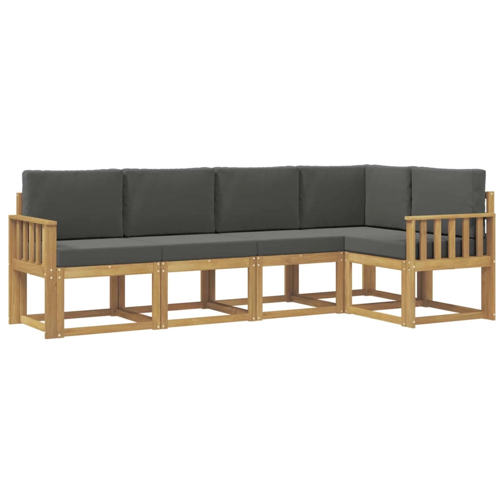 Set di divani da esterno con cuscino 5 pcs Bianco e Antracite