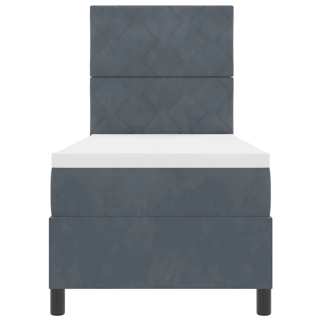 Letto a molle con materasso Grigio scuro 80 x 200 cm Tessuto 3339861
