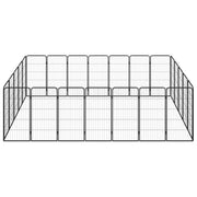 Box Cani 24 Pannelli Nero 50x100 cm Acciaio Verniciato Polvere 3115962