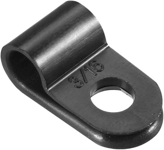 Set di 100 clip nylon per gestione dei cavi, nero, 5mm - Organizzatore per cavi con clip