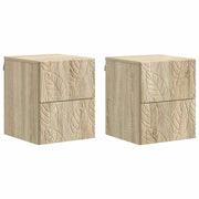 Mobiletto da notte a muro 2 pcs Rovere Sonoma 34,5 x 33 x 40 cm