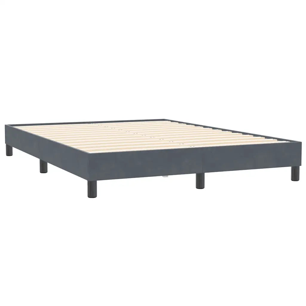 Giroletto a Molle con Materasso Grigio Scuro 160x210 cm Velluto 3317866
