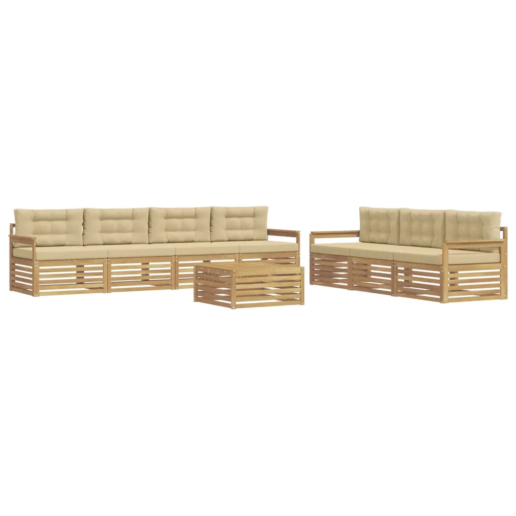 Set di divani da esterno 8 pcs Bianco e Beige 79 x 79 x 37 cm