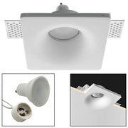 Faretto LED 8W moderno incasso quadrato gesso soffitto lampada GU10 12x12cm LUCE 6000K