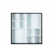 Libreria Inter Link da parete in laminato nero/bianco dim.70x13x70 cm