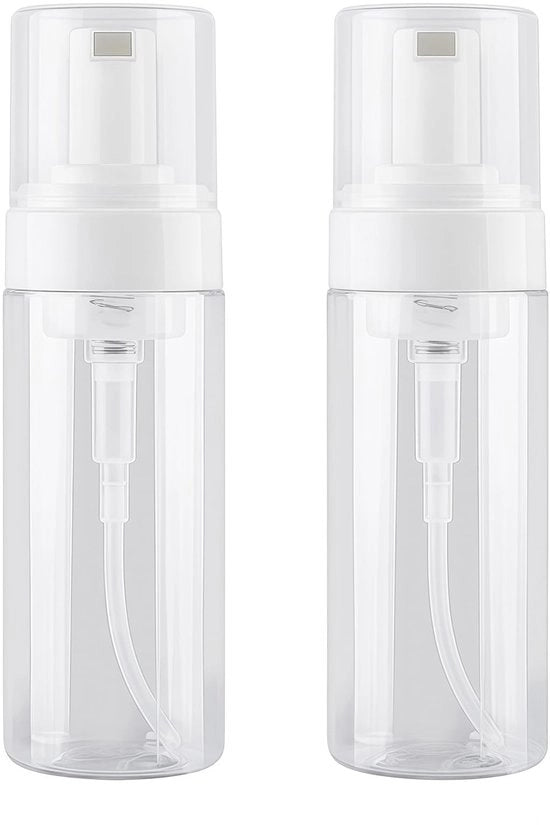 Dispensatore di schiuma - 2 pezzi - trasparente - contenitori per cosmetici - 150ml - contenitori vuoti - per sapone liquido - dispenser di sapone