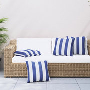 Cuscini Decorativi 4 pz Blu e Bianco 40x40 cm Tessuto 360374