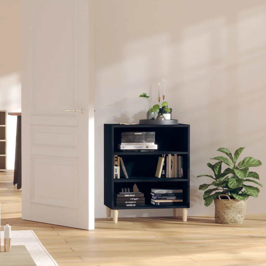 Credenza Nera 57x35x70 cm in Legno Multistrato 806050