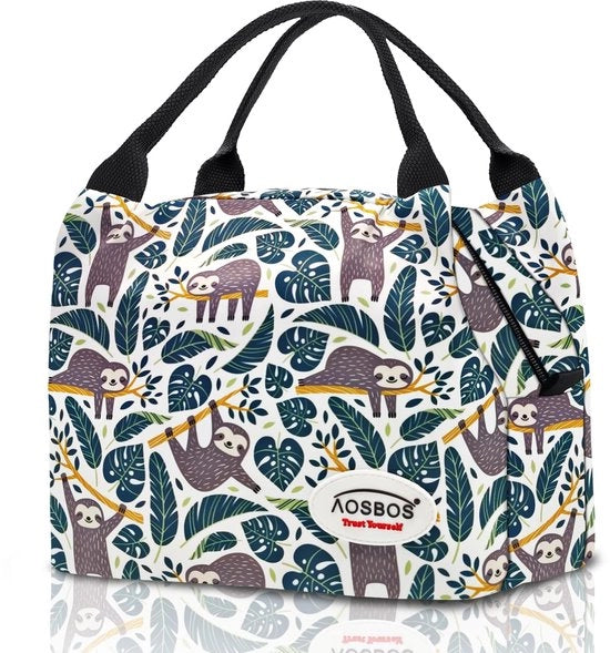 Mini sacchetto termico, sacchetto per picnic, sacchetto per donna, sacchetto isolato, per la strada, sacchetto termico per bicicletta, ripiegabile, impermeabile, chiusura a raccordo 8,5L, verde azzurro
