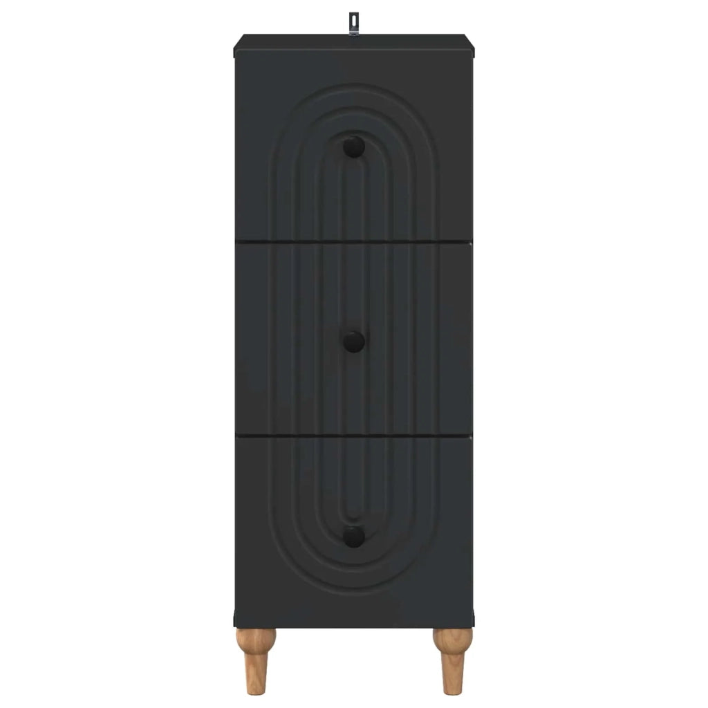 Mobile con Cassetti Nero 33 x 34,5 x 90 cm Legno ingegnerizzato