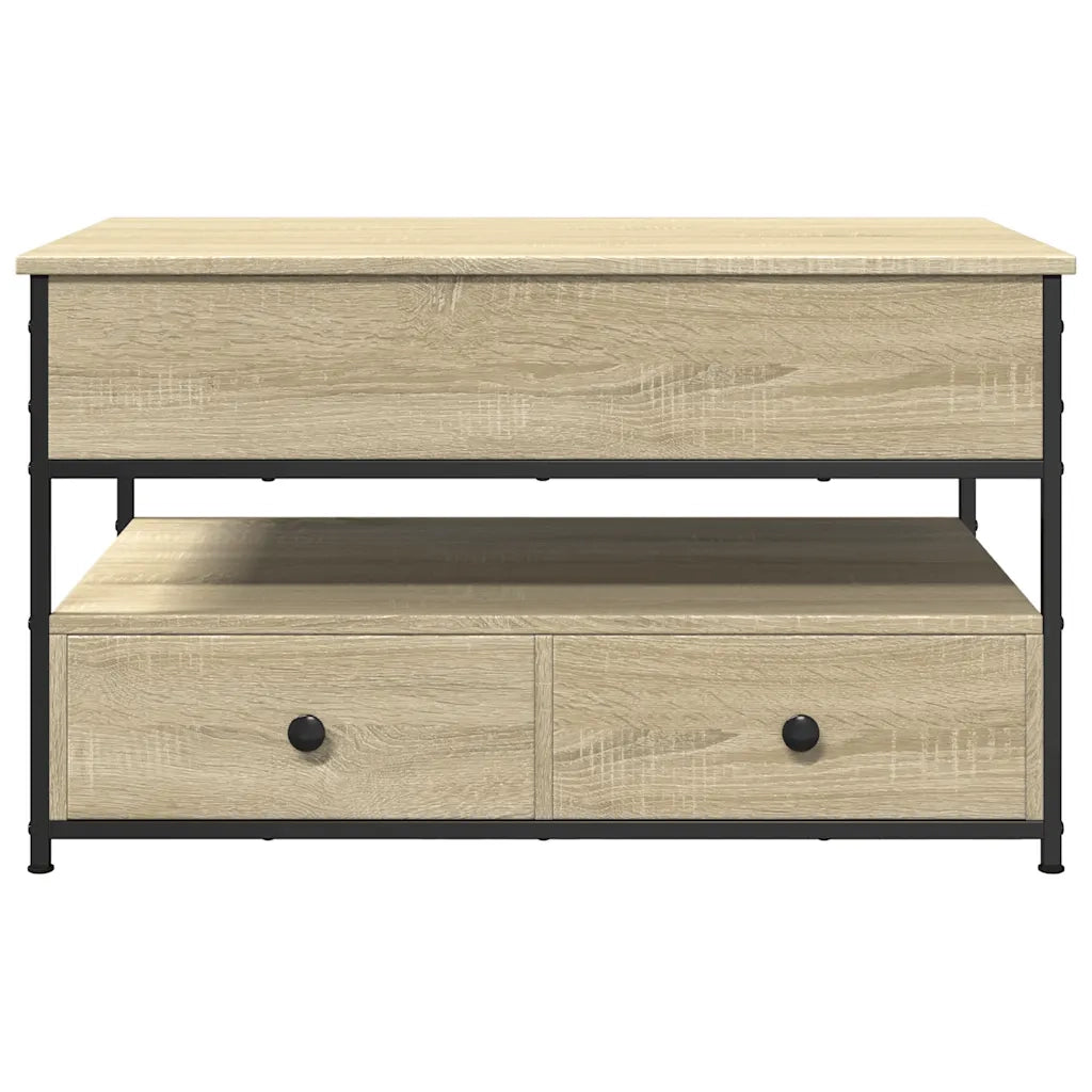 Tavolino Salotto-Tavolino da soggiorno-Tavolo Rovere Sonoma 85x50x50 cm Multistrato Metallo