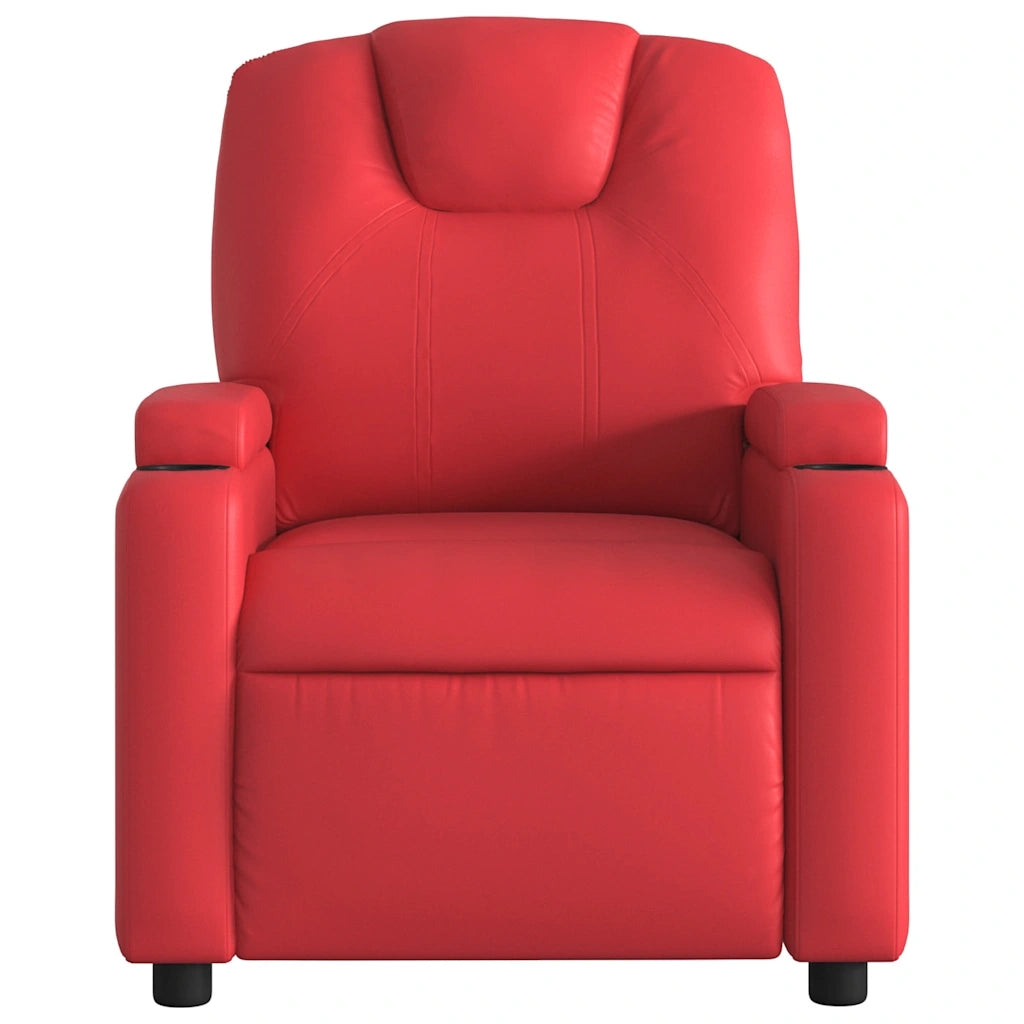 Divano Sedia-Poltrona Reclinabile Rossa in Similpelle 328853