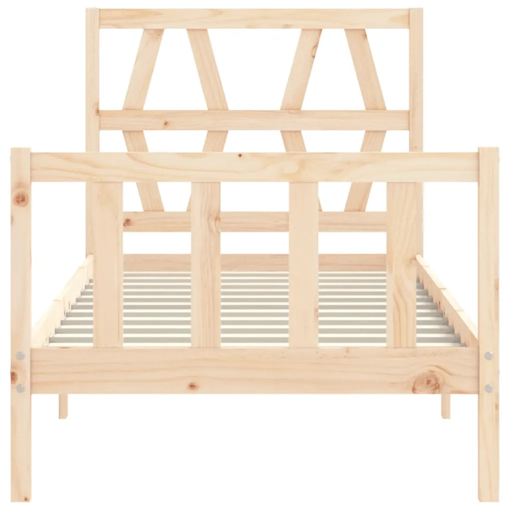 Giroletto senza Materasso-Struttura Letto 90x200 cm in Legno Massello di Pino 167031