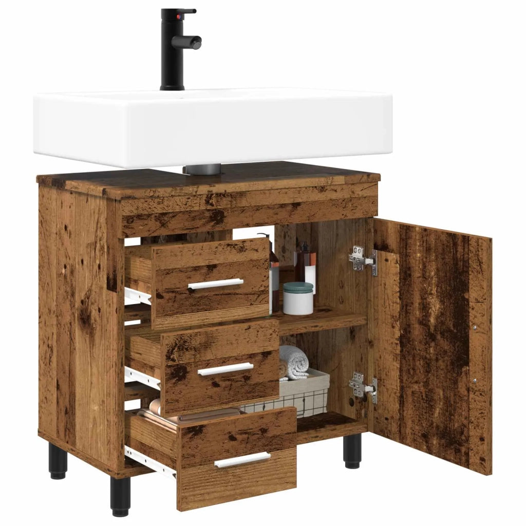 Mobiletto da bagno Legno antico 60 x 35 x 60 cm 889383