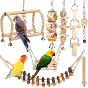 Giocattoli per uccelli, Giochi per pappagalli 8 pezzi, Giochi per uccelli da gabbia, Pappagalli, Schiaccianoci, Giocattoli per beccare, Colorati, Campanello appeso per Conuri, Pappagalli di piccione, Piccioni pappagalli