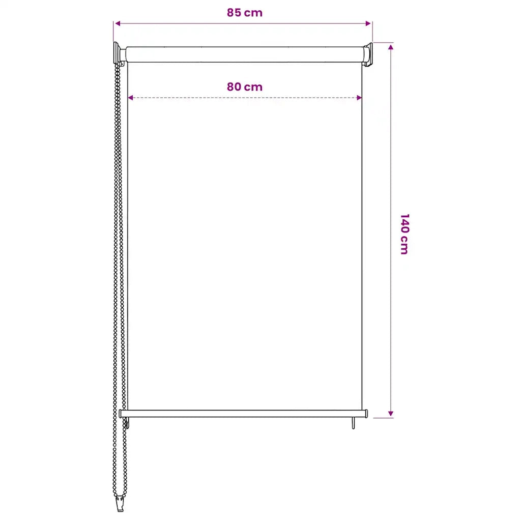 Tenda a Rullo per Esterni 85(L)x140(A) cm Beige 312576