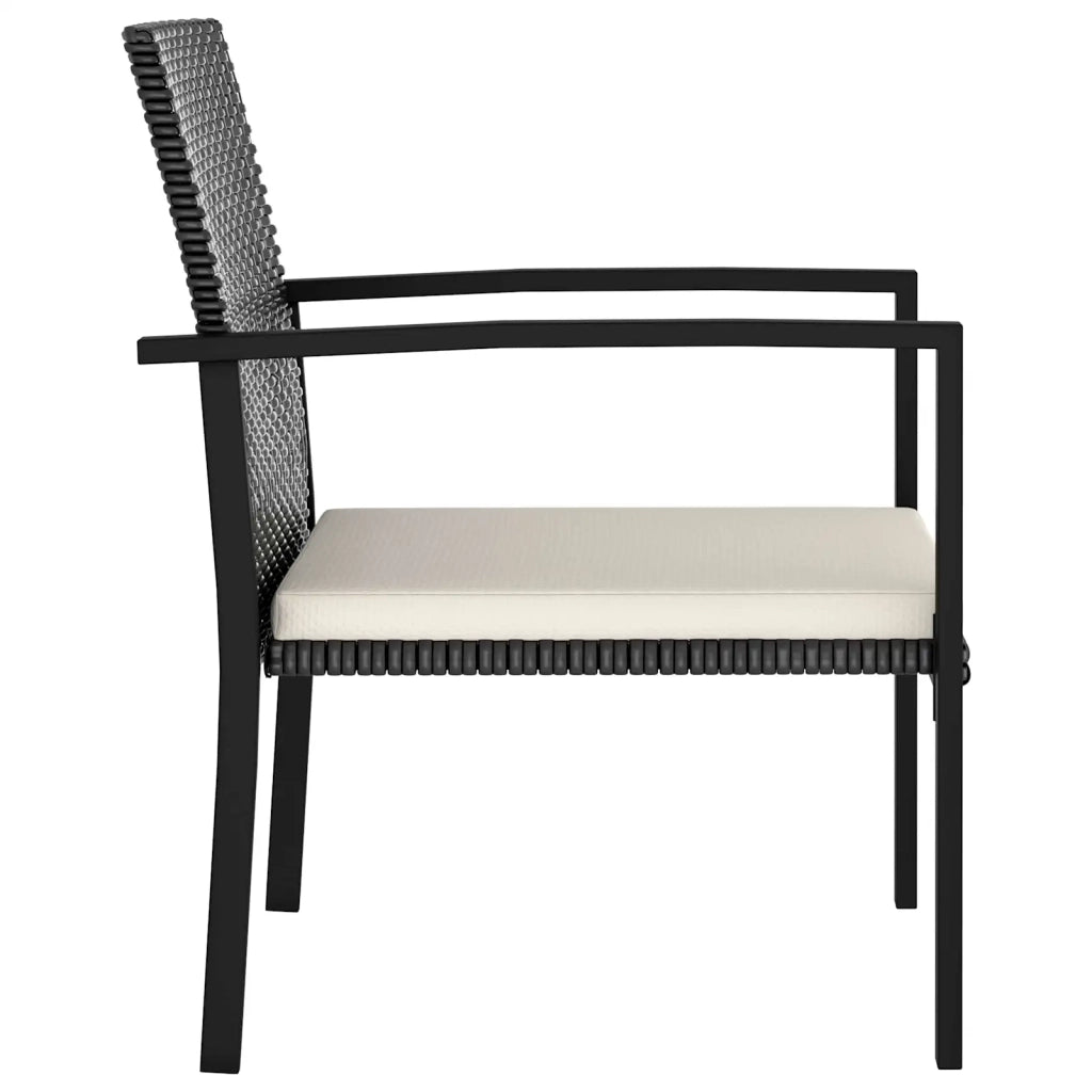 Set da Pranzo da Giardino 5 pz in Polyrattan Nero 3065706