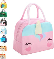 Lunchbox Isolata per Scuola e Pic nic per Bambini con Disegno Cartoon e Interno Impermeabile (Cavallo Rosa)