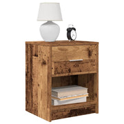 Comodini 2 pz con Cassetto-Set di 2 Tavolino da notte Legno Antico 40x34x50 cm