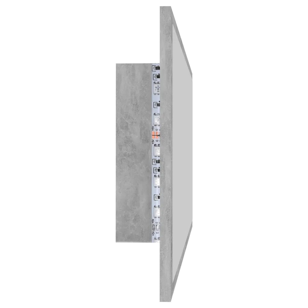 Specchio da Bagno LED Grigio Cemento 90x8,5x37 cm in Truciolato cod mxl 77014
